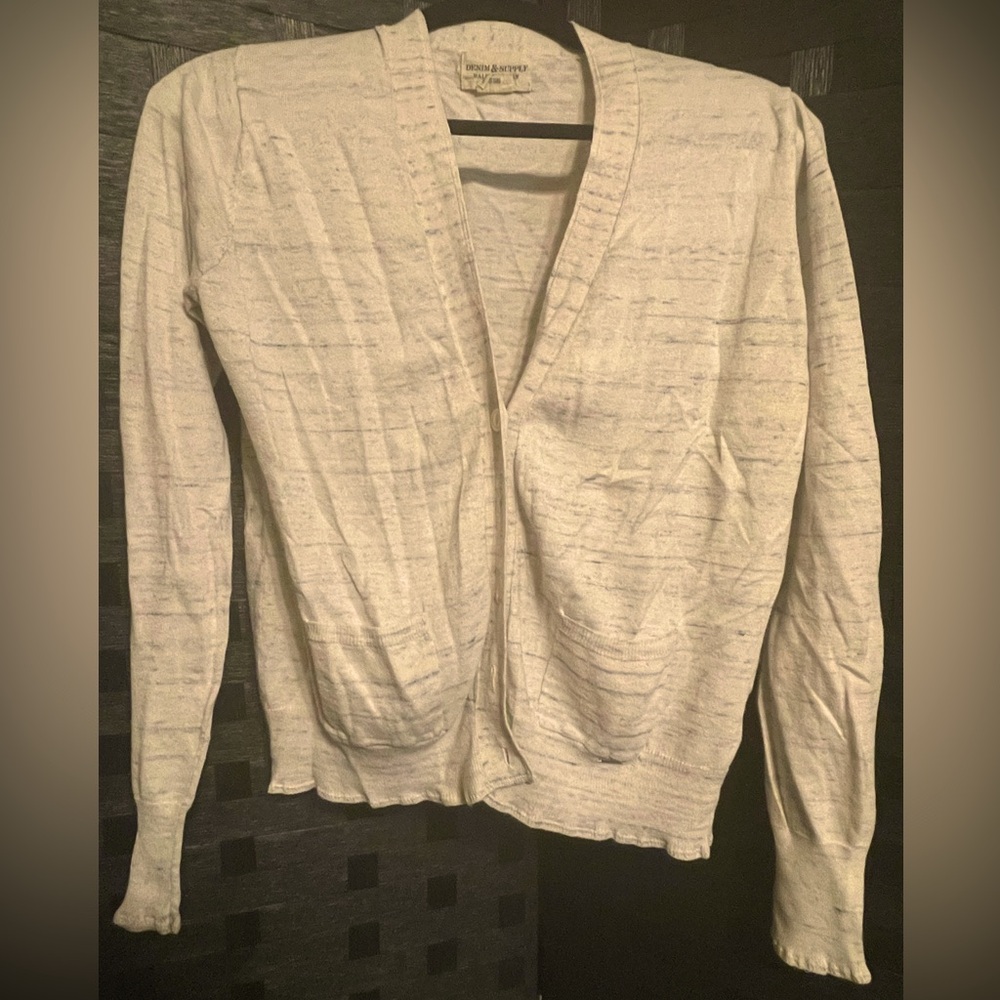 Denim Supply Rapport Lauren Womens Cloudy Stone Pattern Buttoned Cardigan SM